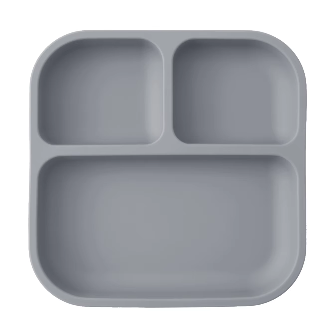 Color Kids 1PCS BPA Free Silicone Divided Square Plate Suction Baby Dish Leakproof Toddler Kids Meal Tray Easy Clean Tableware