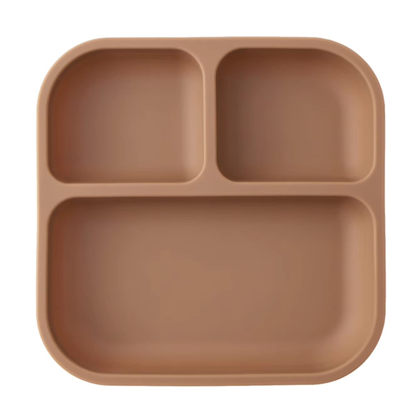 Color Kids 1PCS BPA Free Silicone Divided Square Plate Suction Baby Dish Leakproof Toddler Kids Meal Tray Easy Clean Tableware