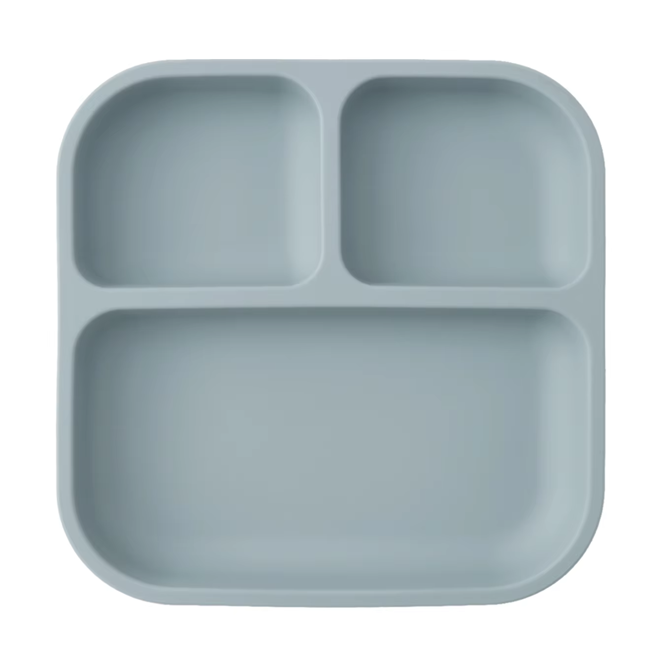 Color Kids 1PCS BPA Free Silicone Divided Square Plate Suction Baby Dish Leakproof Toddler Kids Meal Tray Easy Clean Tableware