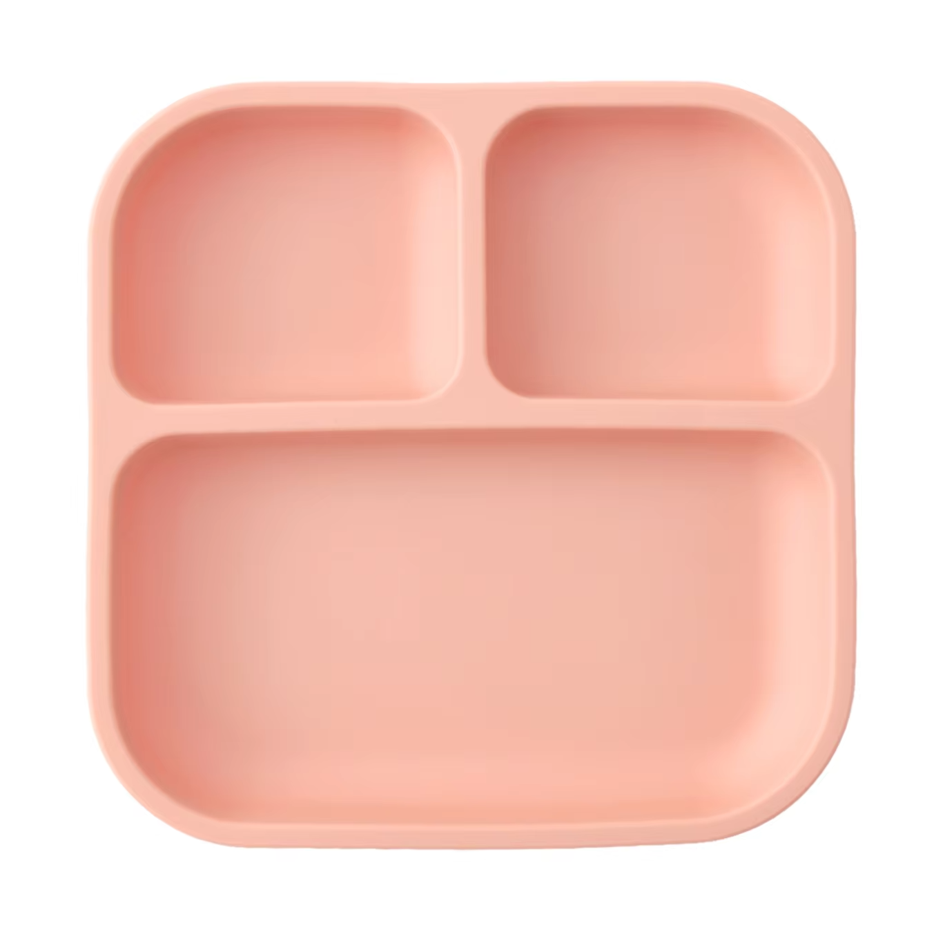 Color Kids 1PCS BPA Free Silicone Divided Square Plate Suction Baby Dish Leakproof Toddler Kids Meal Tray Easy Clean Tableware