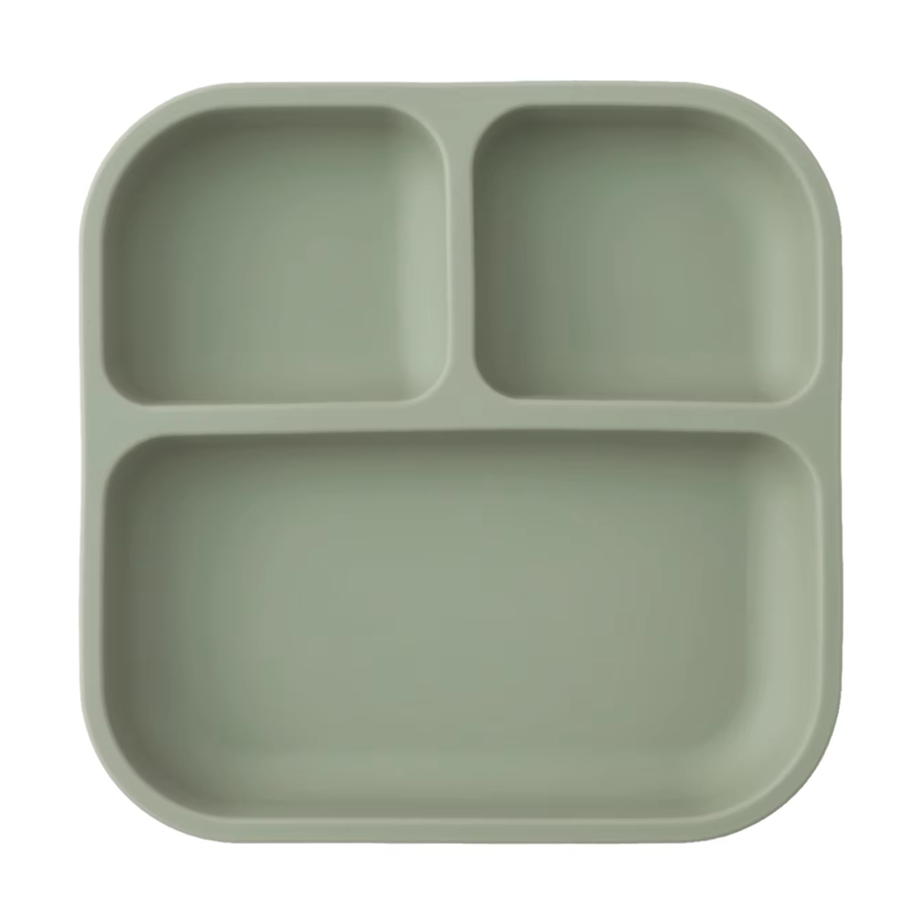 Color Kids 1PCS BPA Free Silicone Divided Square Plate Suction Baby Dish Leakproof Toddler Kids Meal Tray Easy Clean Tableware