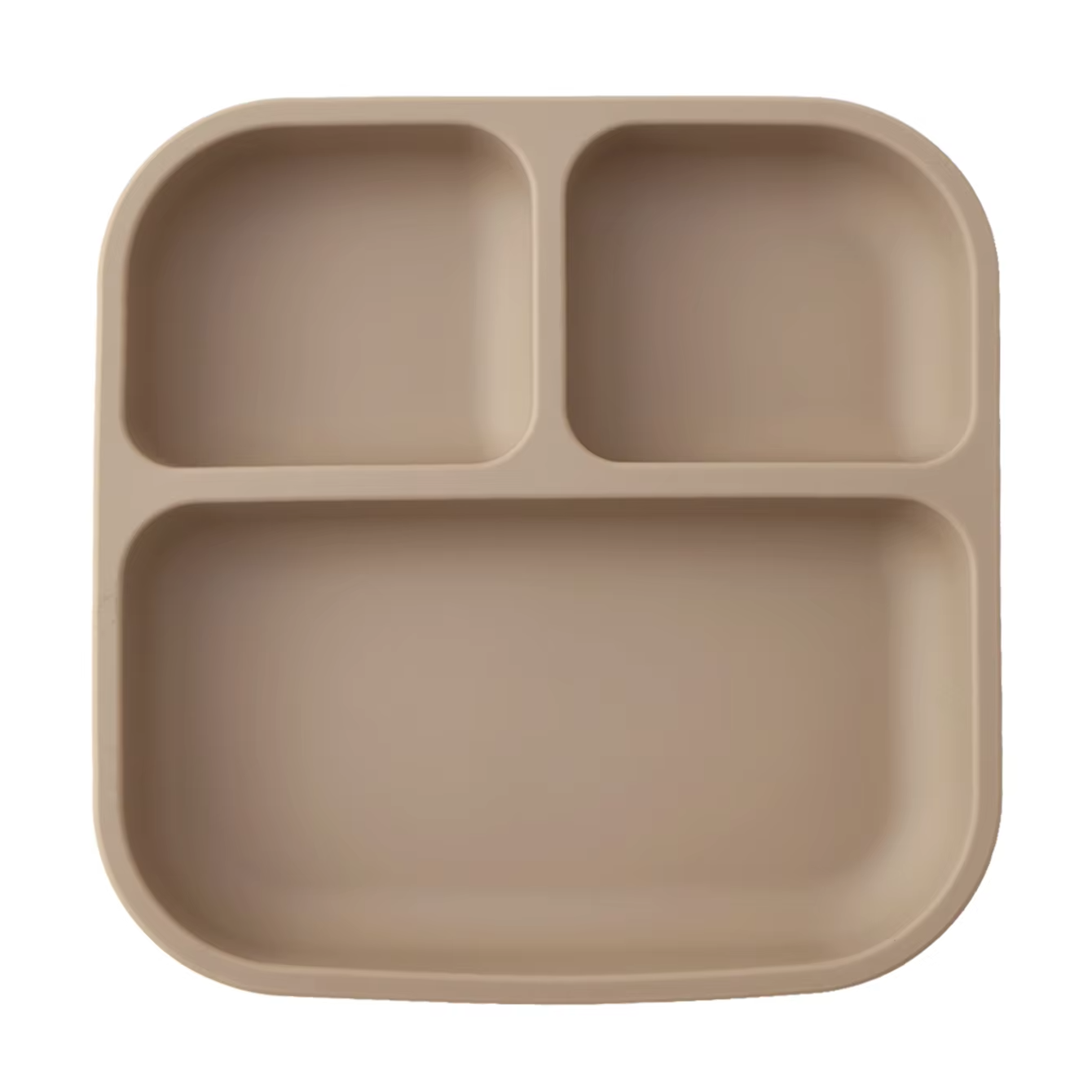 Color Kids 1PCS BPA Free Silicone Divided Square Plate Suction Baby Dish Leakproof Toddler Kids Meal Tray Easy Clean Tableware