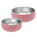 Color Kids 2PCS Stainless Steel Bowl Tableware Set For Baby Feeding Detachable Silicone Food Dish Plate BPA Free Kids Dinnerware