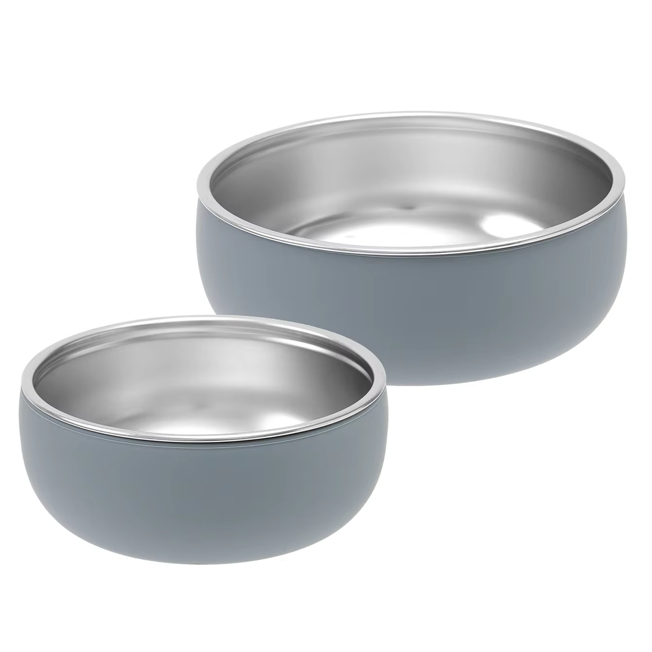 Color Kids 2PCS Stainless Steel Bowl Tableware Set For Baby Feeding Detachable Silicone Food Dish Plate BPA Free Kids Dinnerware