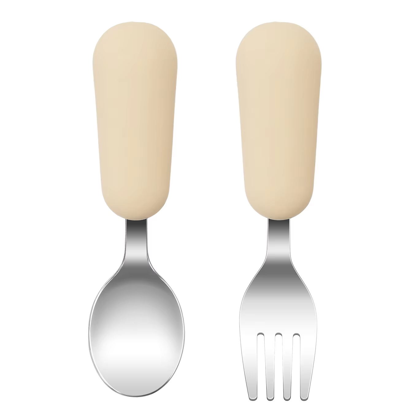 Color Kids 2PCS Stainless Steel Fork Spoon Baby Feeding Set Eco Friendly Toddler Utensil BPA Free Kids Dinnerware Baby Stuff
