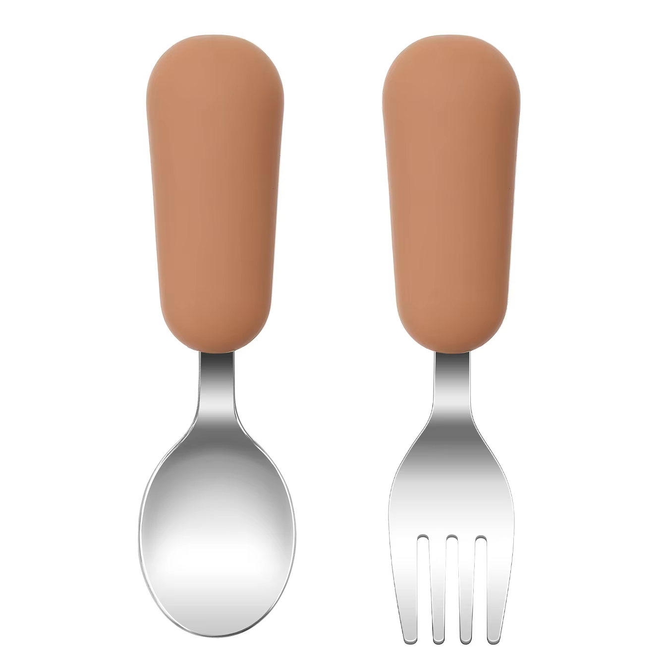 Color Kids 2PCS Stainless Steel Fork Spoon Baby Feeding Set Eco Friendly Toddler Utensil BPA Free Kids Dinnerware Baby Stuff