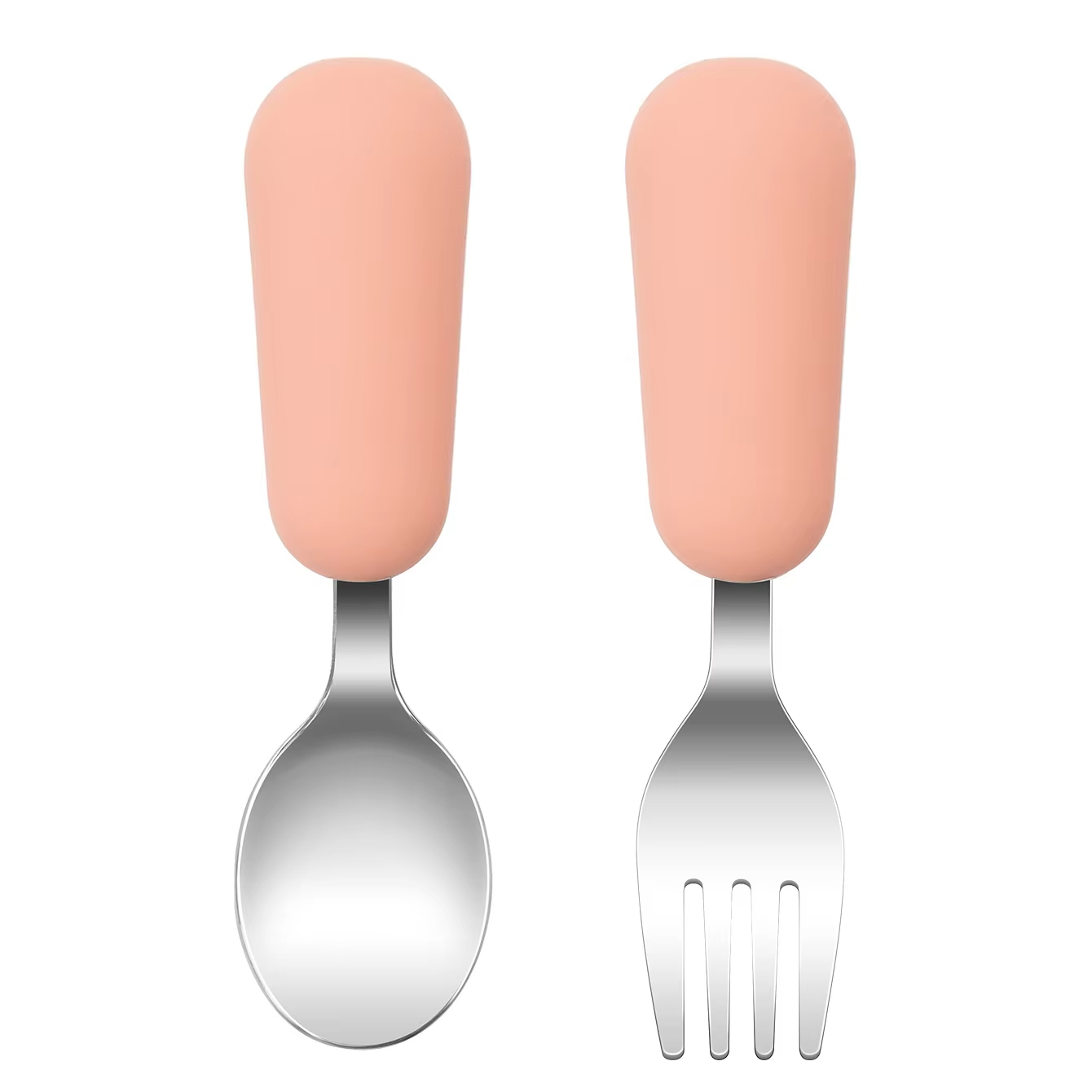 Color Kids 2PCS Stainless Steel Fork Spoon Baby Feeding Set Eco Friendly Toddler Utensil BPA Free Kids Dinnerware Baby Stuff