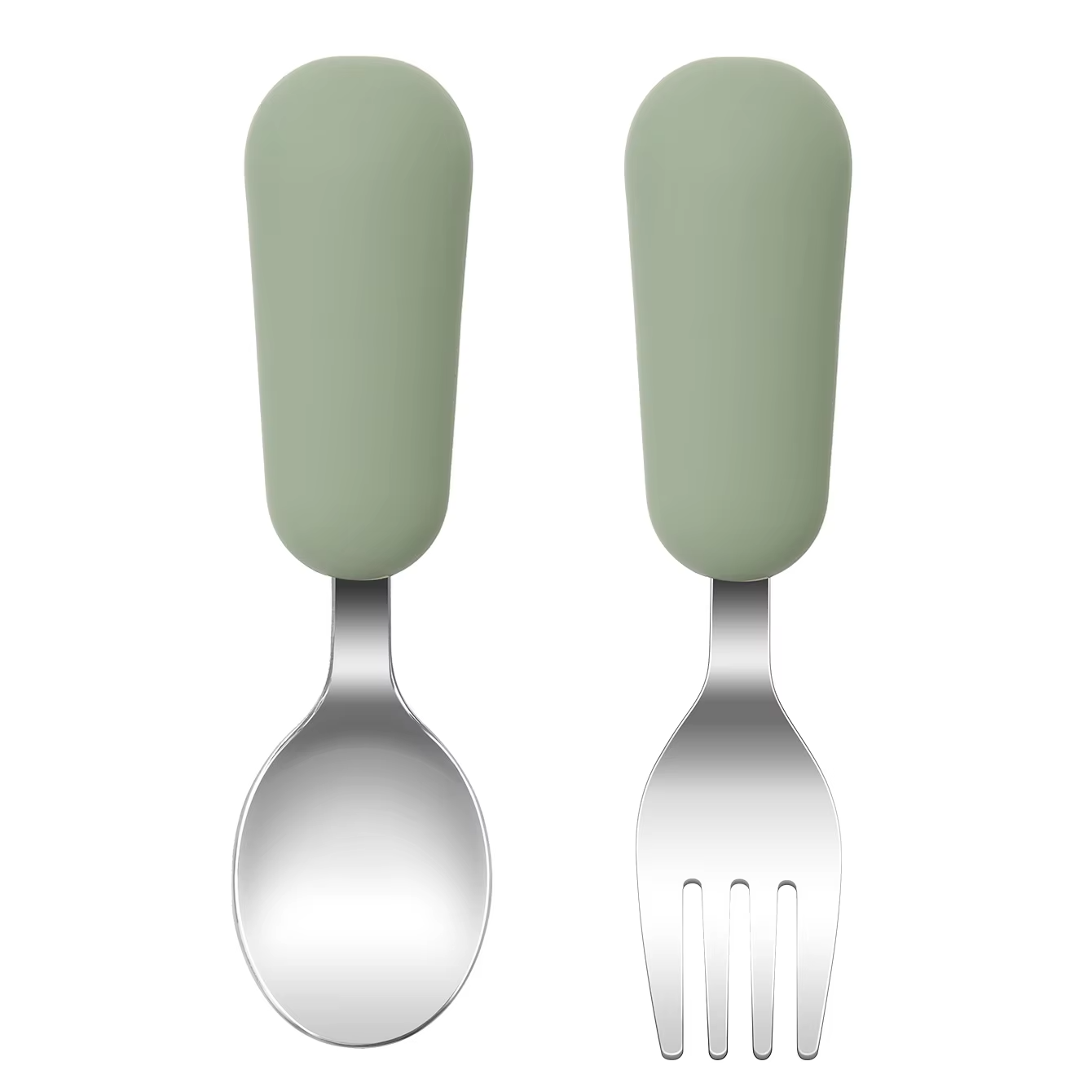 Color Kids 2PCS Stainless Steel Fork Spoon Baby Feeding Set Eco Friendly Toddler Utensil BPA Free Kids Dinnerware Baby Stuff