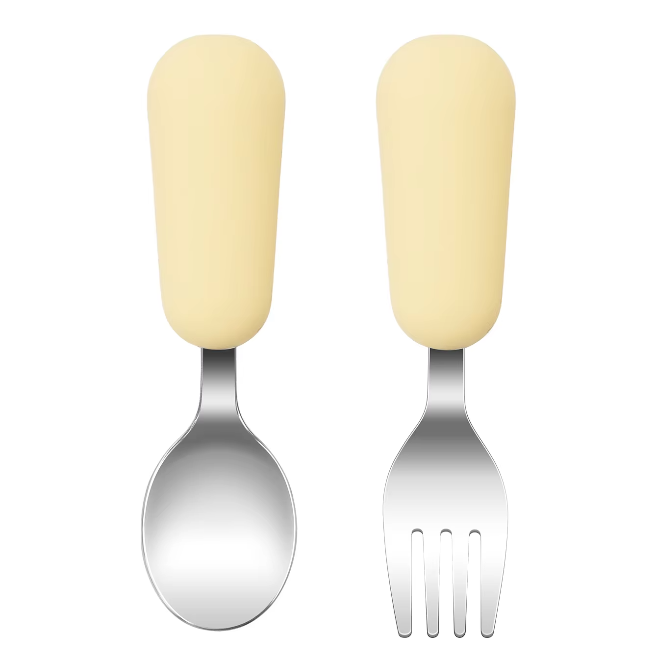 Color Kids 2PCS Stainless Steel Fork Spoon Baby Feeding Set Eco Friendly Toddler Utensil BPA Free Kids Dinnerware Baby Stuff