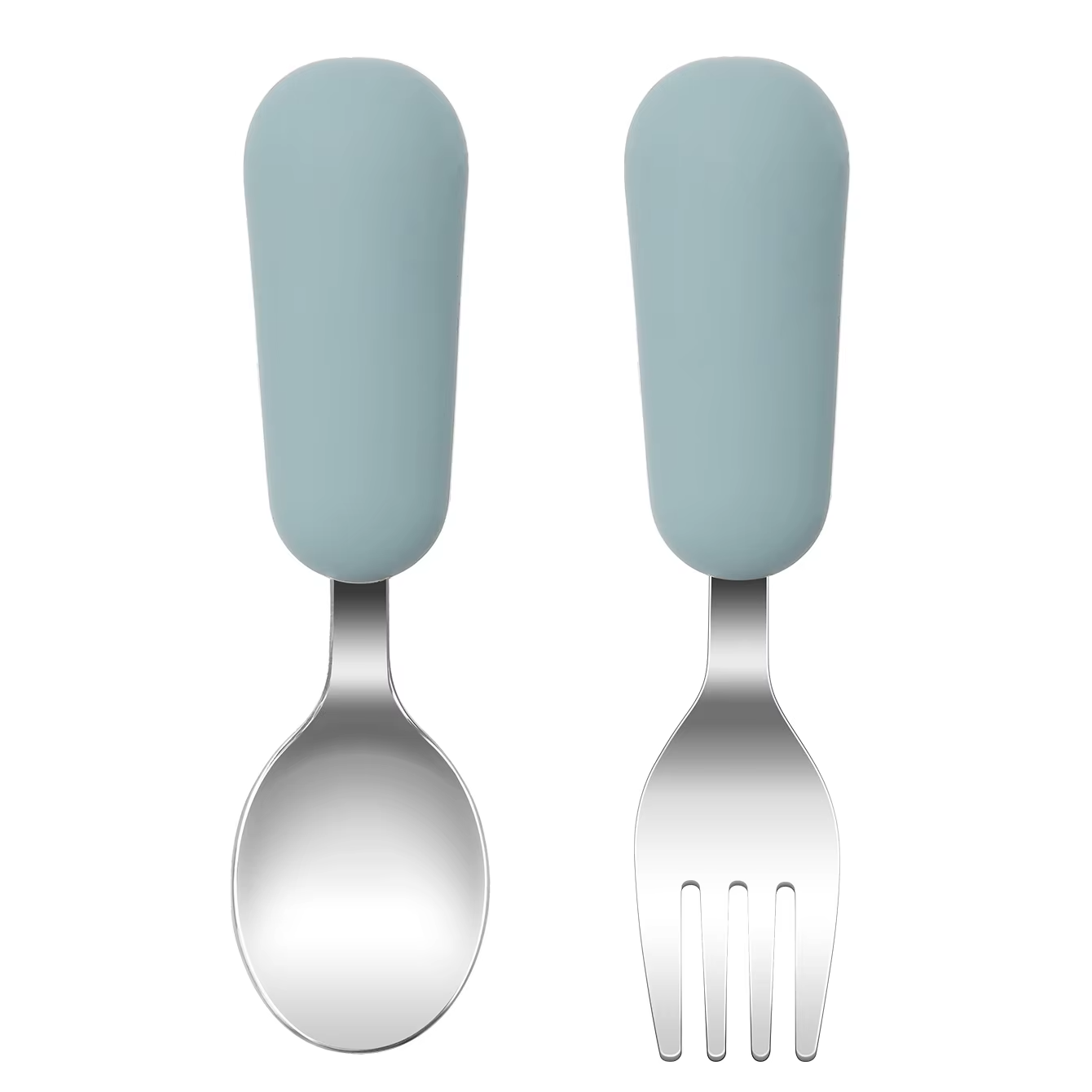 Color Kids 2PCS Stainless Steel Fork Spoon Baby Feeding Set Eco Friendly Toddler Utensil BPA Free Kids Dinnerware Baby Stuff