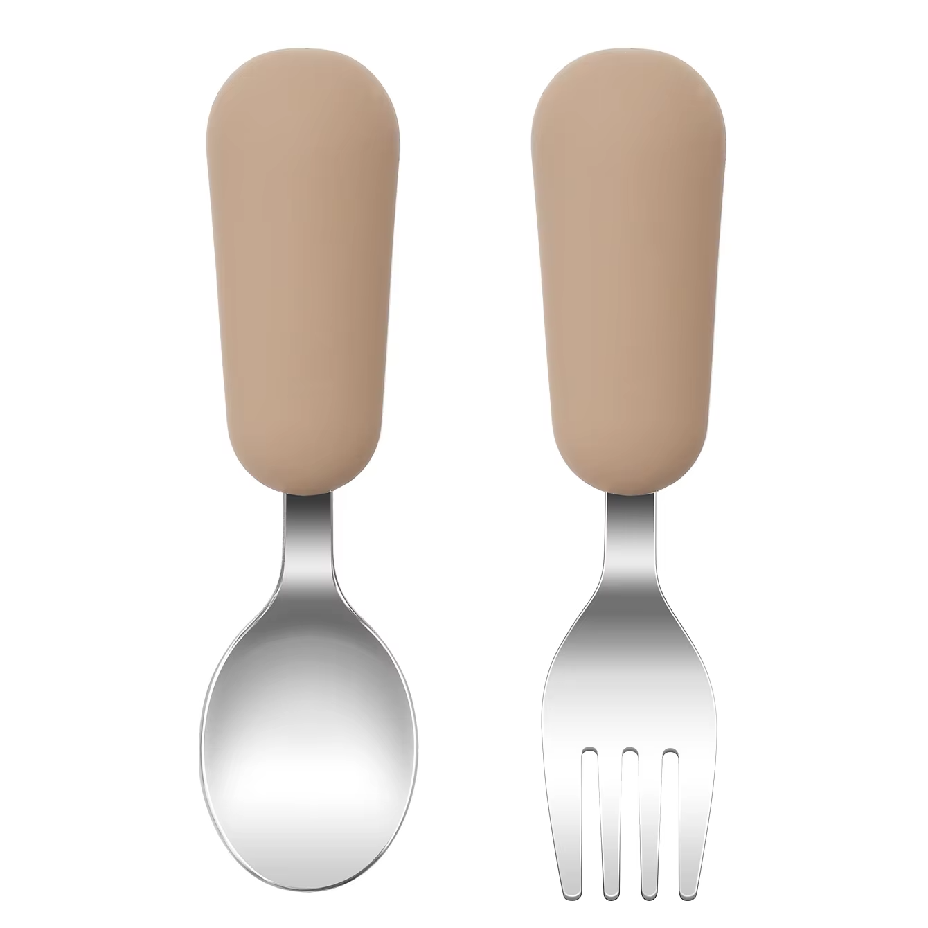 Color Kids 2PCS Stainless Steel Fork Spoon Baby Feeding Set Eco Friendly Toddler Utensil BPA Free Kids Dinnerware Baby Stuff