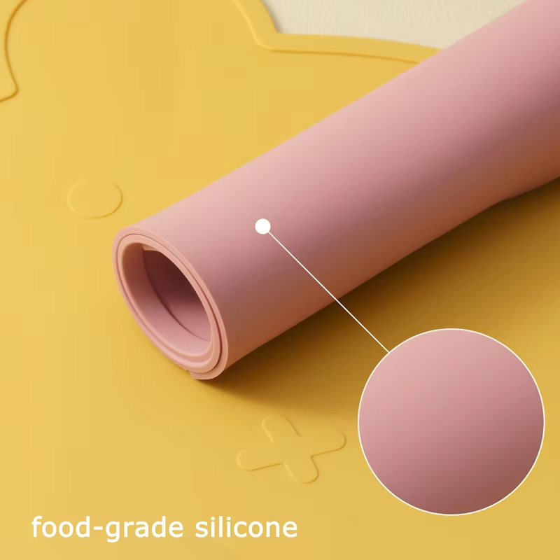Color Kids Portable Baby Silicone Placemat BPA Free Baby Kid Heat Resistant Mat Silicone Table Mat Baby Feeding Dining Table Pad