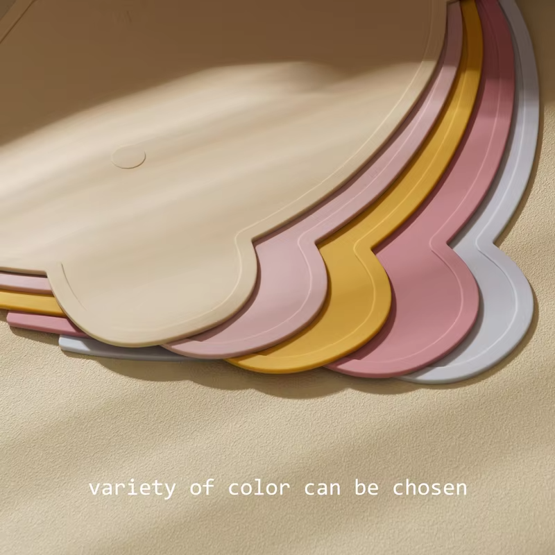 Color Kids Portable Baby Silicone Placemat BPA Free Baby Kid Heat Resistant Mat Silicone Table Mat Baby Feeding Dining Table Pad