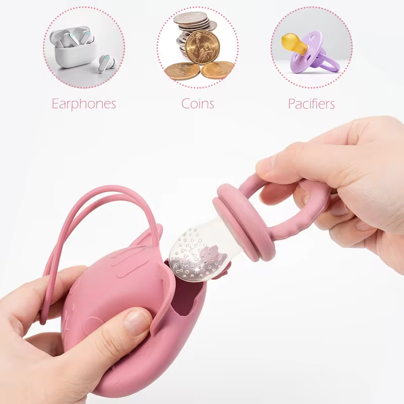 Color Kids 1PC Baby Pacifier Storage Box Nipple Holder Portable Infant Soother Container Silicone Food Grade Nipple  Accessories